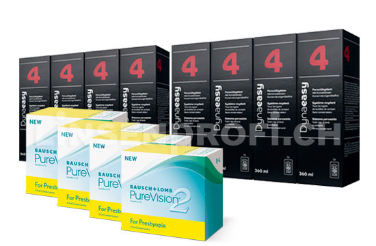 PureVision 2 for Presbyopia & Lensy Care 4, Jahres-Sparpaket