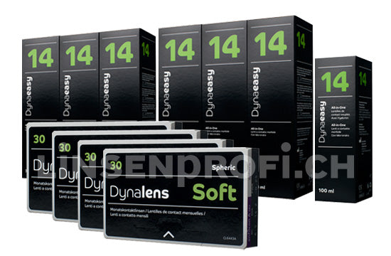 Lensy Monthly Soft Spheric & Lensy Care 14, Jahres-Sparpaket