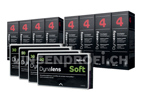 Lensy Monthly Soft Spheric & Lensy Care 4, Jahres-Sparpaket
