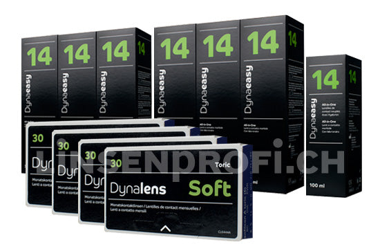 Lensy Monthly Soft Toric & Lensy Care 14, Jahres-Sparpaket