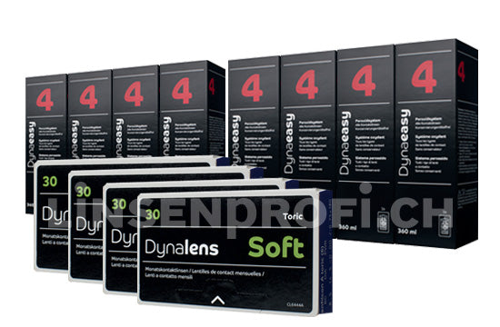 Lensy Monthly Soft Toric & Lensy Care 4, Jahres-Sparpaket