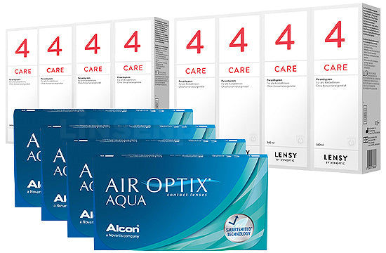 Air Optix Aqua & Lensy Care 4, Jahres-Sparpaket