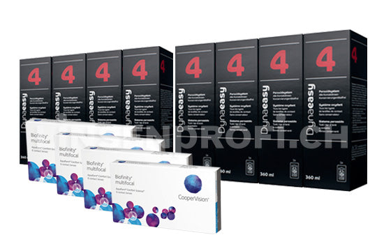 Biofinity Multifocal & Lensy Care 4, Jahres-Sparpaket