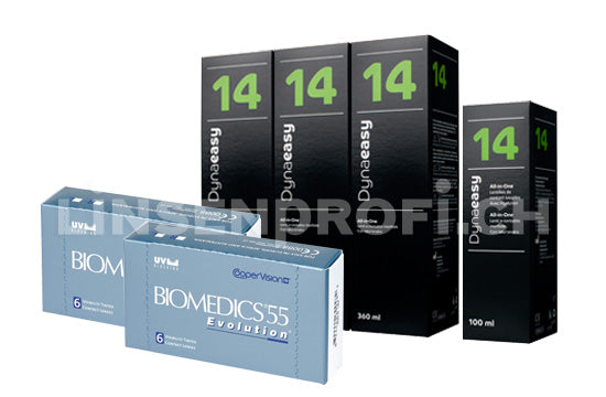 Biomedics EVO 55 UV & Lensy Care 14, Halbjahres-Sparpaket