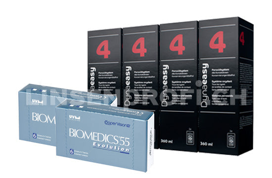 Biomedics EVO 55 UV & Lensy Care 4, Halbjahres-Sparpaket