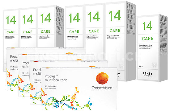 Proclear Multifocal Toric & Lensy Care 14, Jahres-Sparpaket