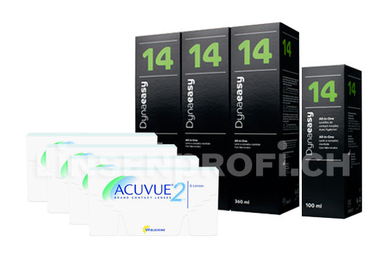Acuvue 2 & Lensy Care 14, Halbjahres-Sparpaket