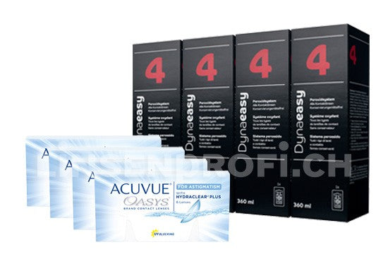 Acuvue Oasys for Astigmatism & Lensy Care 4, Halbjahres-Sparpaket