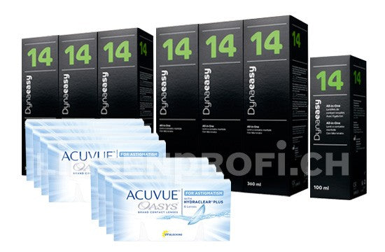 Acuvue Oasys for Astigmatism & Lensy Care 14, Jahres-Sparpaket