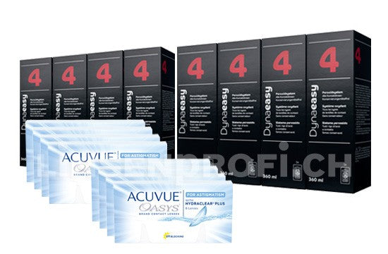 Acuvue Oasys for Astigmatism & Lensy Care 4, Jahres-Sparpaket