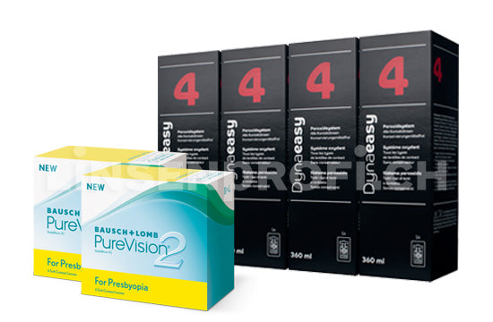 PureVision 2 for Presbyopia & Lensy Care 4, Halbjahres-Sparpaket