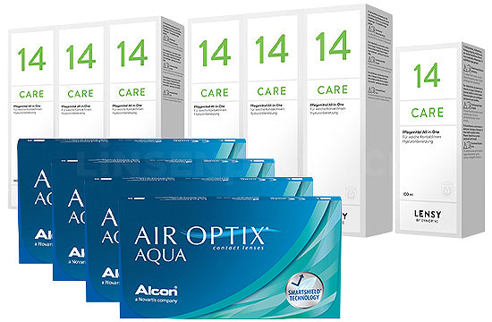 Air Optix Aqua & Lensy Care 14, Jahres-Sparpaket