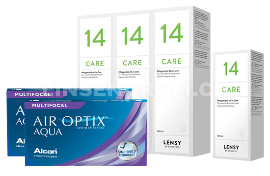 Air Optix Aqua Multifocal & Lensy Care 14, Halbjahres-Sparpaket