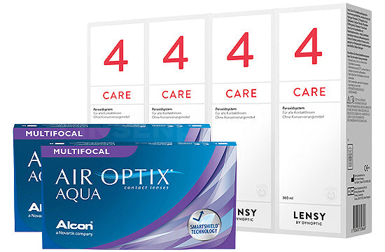 Air Optix Aqua Multifocal & Lensy Care 4, Halbjahres-Sparpaket