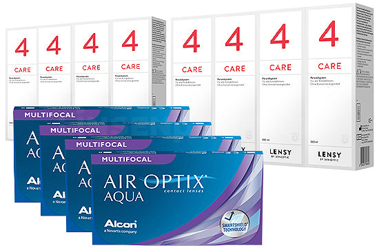 Air Optix Aqua Multifocal & Lensy Care 4, Jahres-Sparpaket