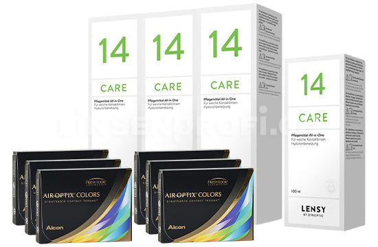 Air Optix Colors & Lensy Care 14, Halbjahres-Sparpaket