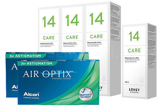 Air Optix for Astigmatism & Lensy Care 14, Halbjahres-Sparpaket