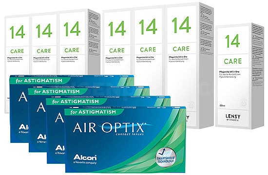 Air Optix for Astigmatism & Lensy Care 14, Jahres-Sparpaket