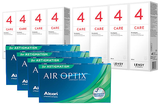 Air Optix for Astigmatism & Lensy Care 4, Jahres-Sparpaket