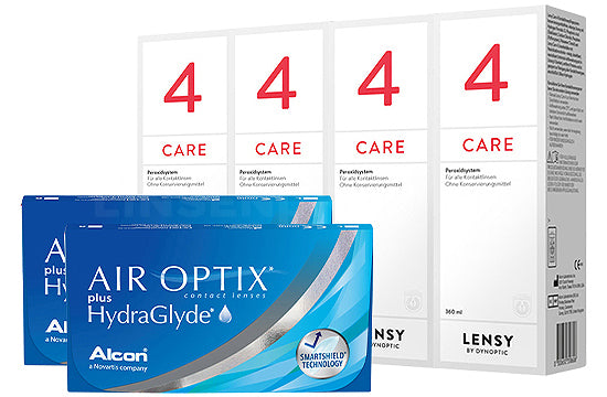 Air Optix plus HydraGlyde & Lensy Care 4, Halbjahres-Sparpaket