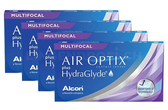 Air Optix plus HydraGlyde Multifocal (4x6 Stück), SPARPAKET 12 Monate