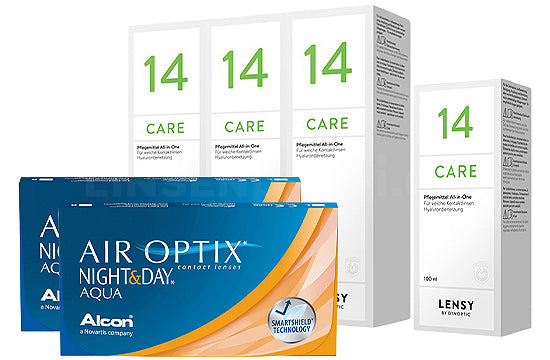 Air Optix Night&Day Aqua & Lensy Care 14, Halbjahres-Sparpaket