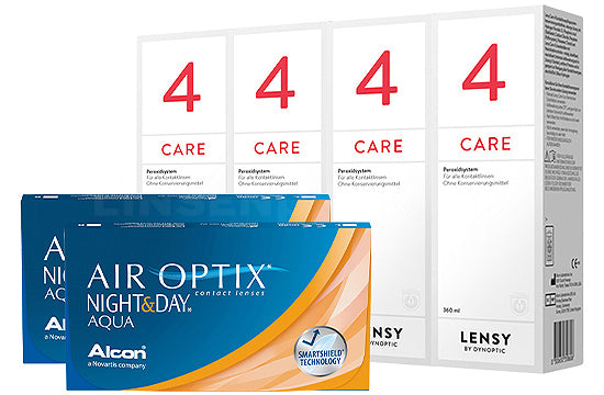Air Optix Night&Day Aqua & Lensy Care 4, Halbjahres-Sparpaket