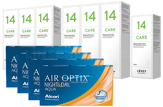 Air Optix Night&Day Aqua & Lensy Care 14, Jahres-Sparpaket