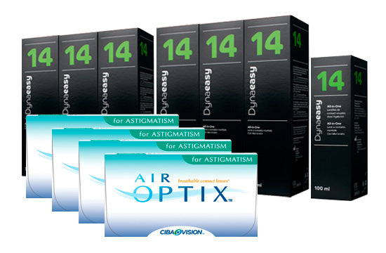 Air Optix for Astigmatism & Lensy Care 14, Jahres-Sparpaket