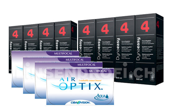 Air Optix Aqua Multifocal & Lensy Care 4, Jahres-Sparpaket