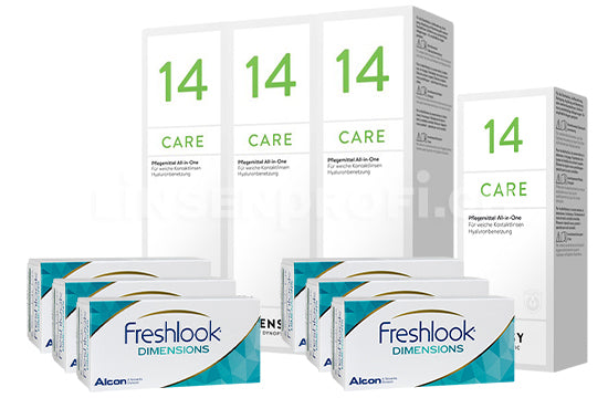 FreshLook Dimensions & Lensy Care 14, Halbjahres-Sparpaket