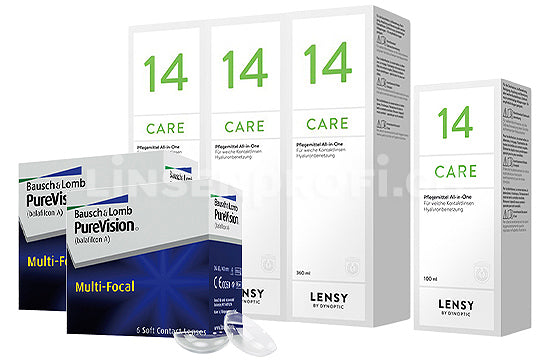 PureVision Multi-Focal & Lensy Care 14, Halbjahres-Sparpaket
