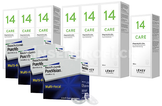 PureVision Multi-Focal & Lensy Care 14, Jahres-Sparpaket