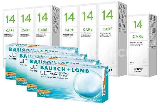 Bausch + Lomb ULTRA for Astigmatism & Lensy Care 14, Jahres-Sparpaket