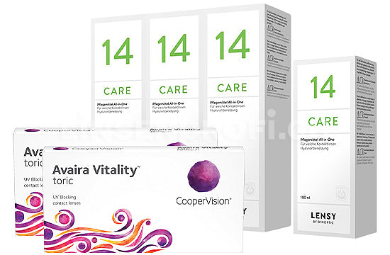 Avaira Vitality Toric & Lensy Care 14, Halbjahres-Sparpaket