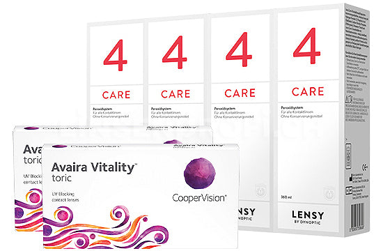 Avaira Vitality Toric & Lensy Care 4, Halbjahres-Sparpaket
