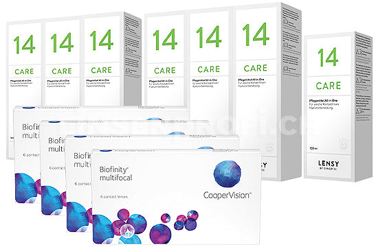 Biofinity Multifocal & Lensy Care 14, Jahres-Sparpaket