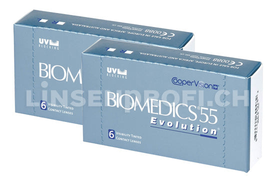 Biomedics EVO 55 UV (2x6 Stück), SPARPAKET 6 Monate