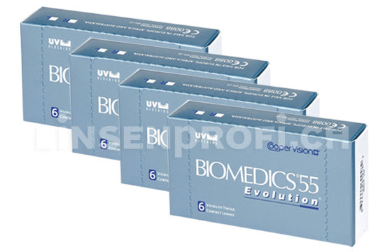 Biomedics EVO 55 UV (4x6 Stück), SPARPAKET 12 Monate