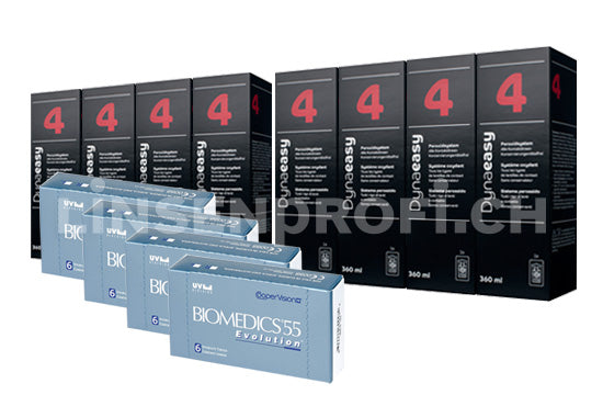 Biomedics EVO 55 UV & Lensy Care 4, Jahres-Sparpaket