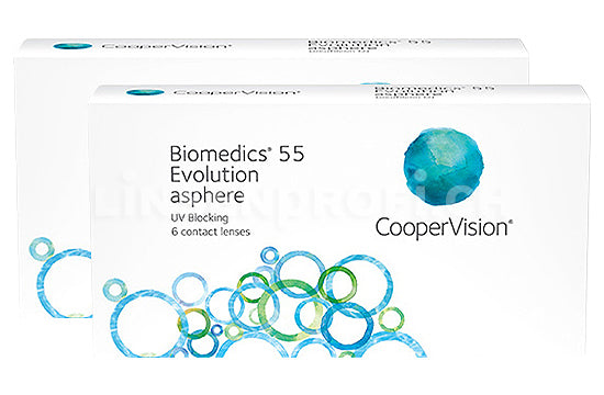 Biomedics EVO 55 UV (2x6 Stück), SPARPAKET 6 Monate