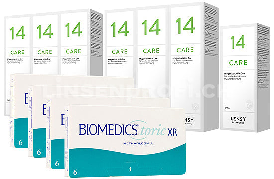 Biomedics Toric XR & Lensy Care 14, Jahres-Sparpaket