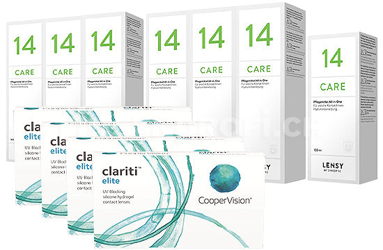 clariti elite & Lensy Care 14, Jahres-Sparpaket