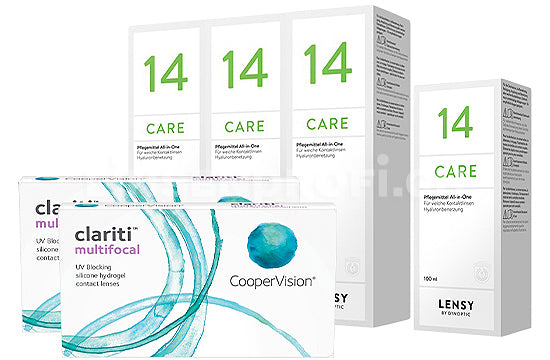 clariti multifocal & Lensy Care 14, Halbjahres-Sparpaket