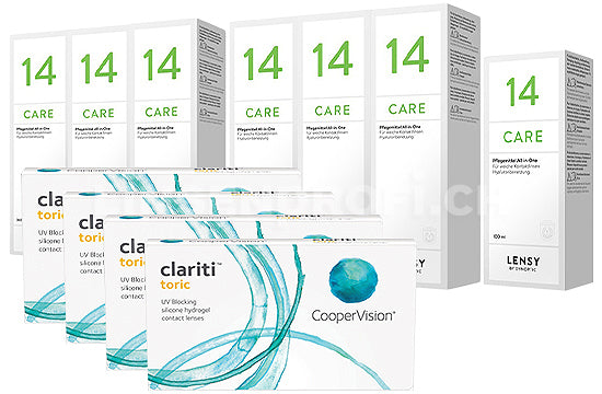 clariti toric & Lensy Care 14, Jahres-Sparpaket