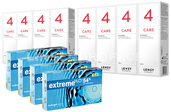 Extreme H2O 54% & Lensy Care 4, Jahres-Sparpaket