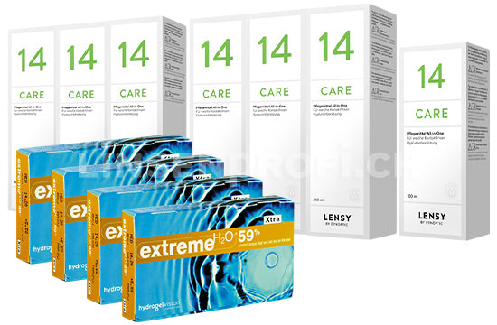Extreme H2O 59 Xtra & Lensy Care 14, Jahres-Sparpaket
