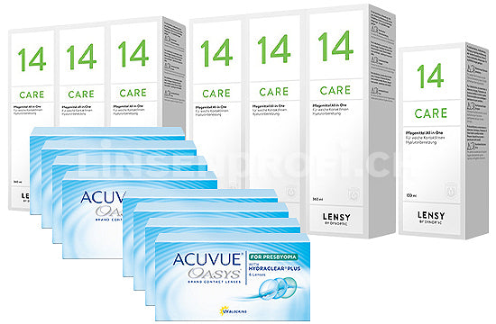 Acuvue Oasys for Presbyopia & Lensy Care 14, Jahres-Sparpaket