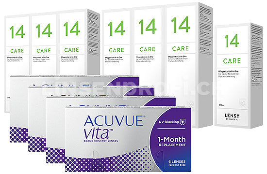 Acuvue Vita & Lensy Care 14, Jahres-Sparpaket