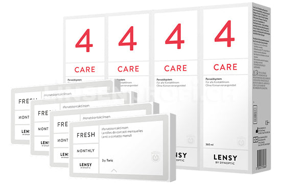 Lensy Monthly Fresh Toric & Lensy Care 4, Halbjahres-Sparpaket